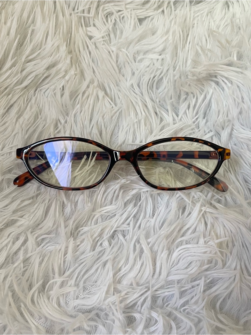 New trendy hipster korean oval tortoise shell framed blue light clear glass